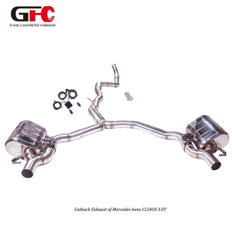 

For 2019-2025 Mercedes CLS450 3.0T M256 C257 SUS304 catback exhaust system, with valve muffler, fits the original car diffuser