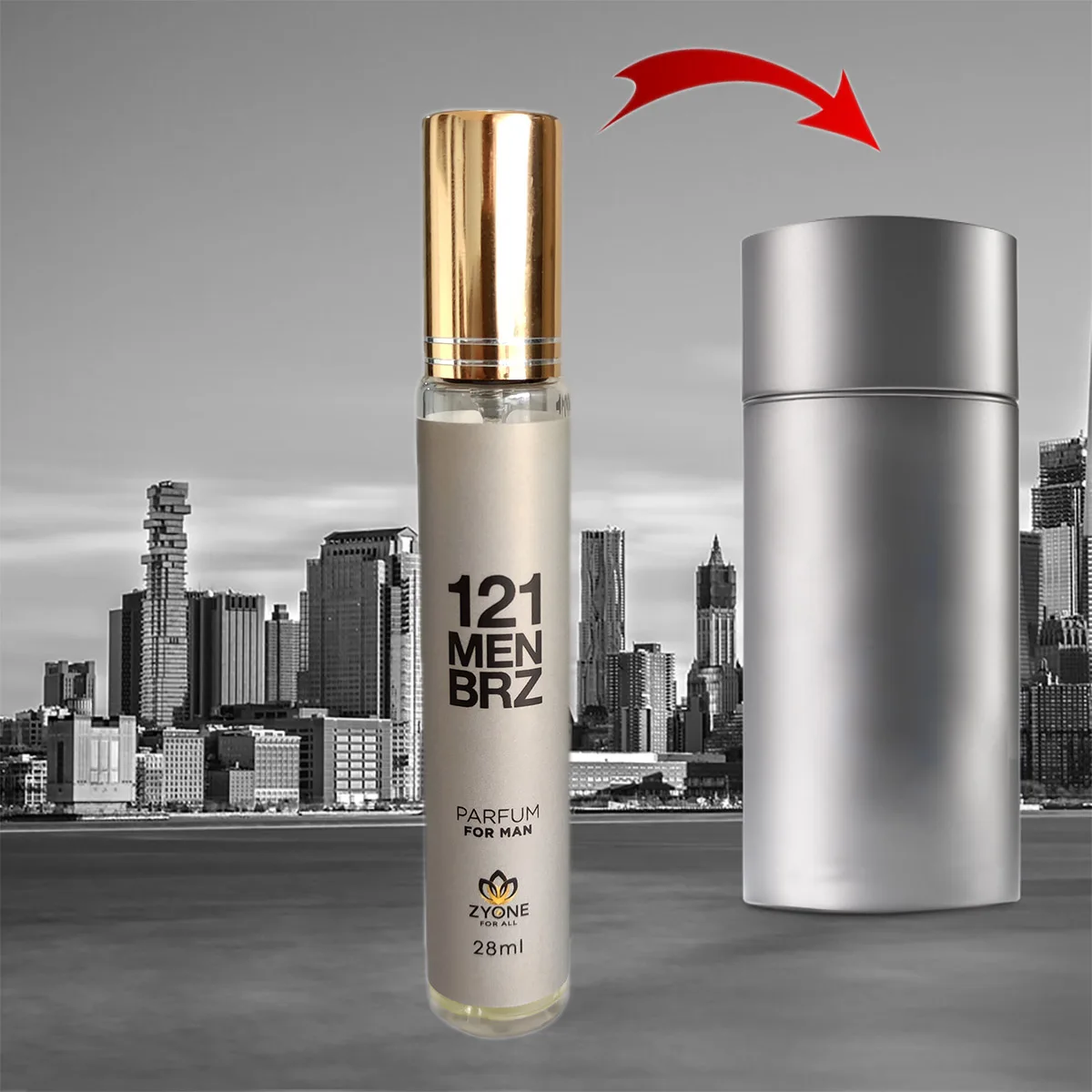 Perfume Masculino Zyone 121 Men BRZ 28 ML Alta Fixação Eau de
