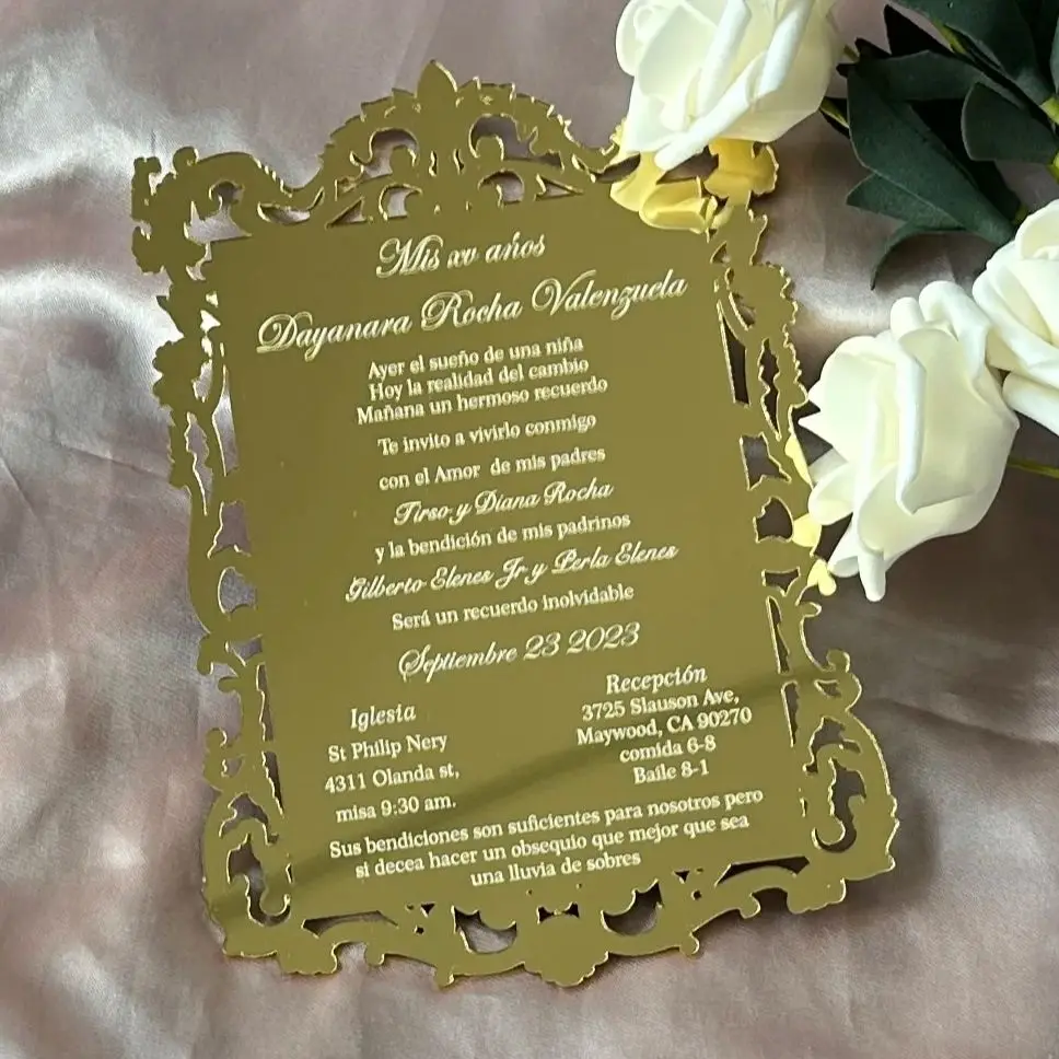 

Customized 10pcs Laser Cut Acrylic Wedding Invitation Personalized Party Event Invite