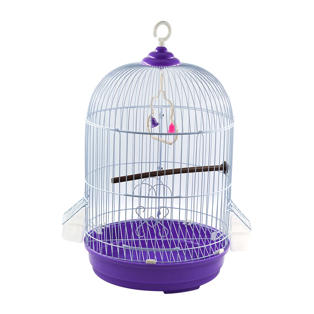 SMELL & SMILE Bird Cage Accessory Cage comederos Swing Stand Stick 30x48cm Round Bird Cage with Hanging Hook Outdoor Hanging Bird Cages Indoor