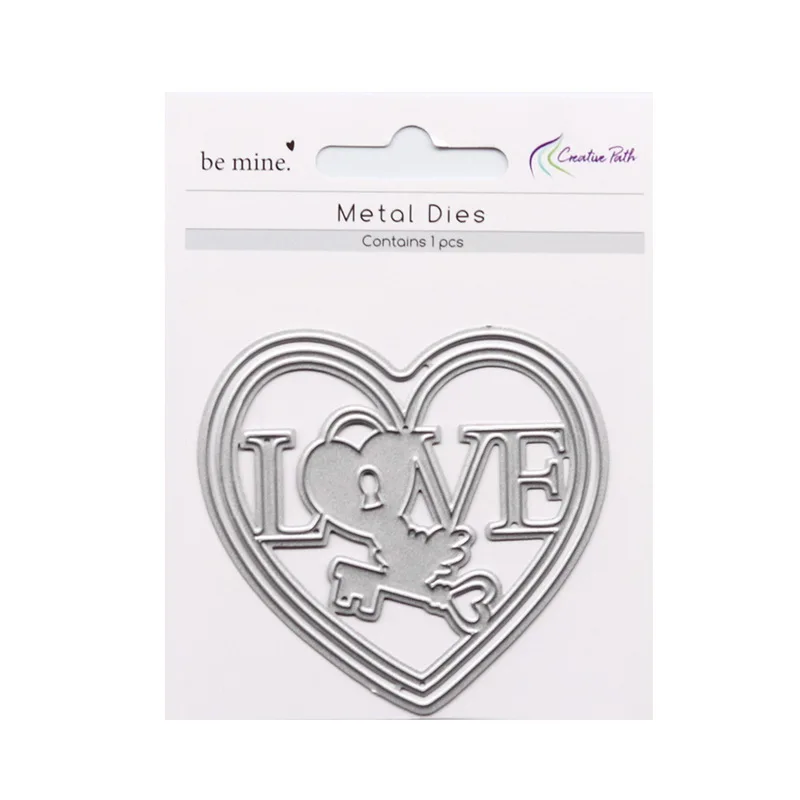 Creatief pad liefde hart scrapbooking metalen snijmallen slimline dagboek stencil Valentijn snijmallen voor ambachten kaarten maken