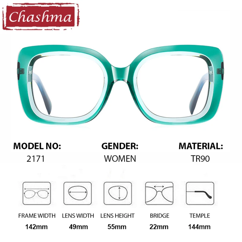 Chashma Prescription Glasses Retro Square Women Fashion TR90 Reading Anti Blue Ray Eyewear Eyeglasses Frames Myopia Spectacles