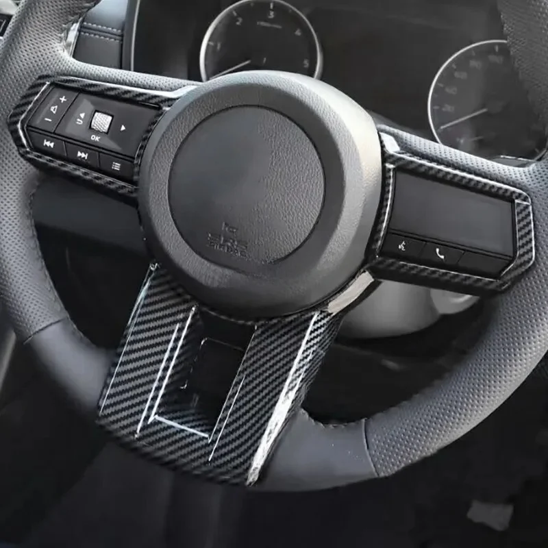 For 2024 2025 Mitsubishi L200 Triton Pajero Sport 3 Carbon Fiber Interior Steering Wheel Switch Button Trims Stylish Accessories