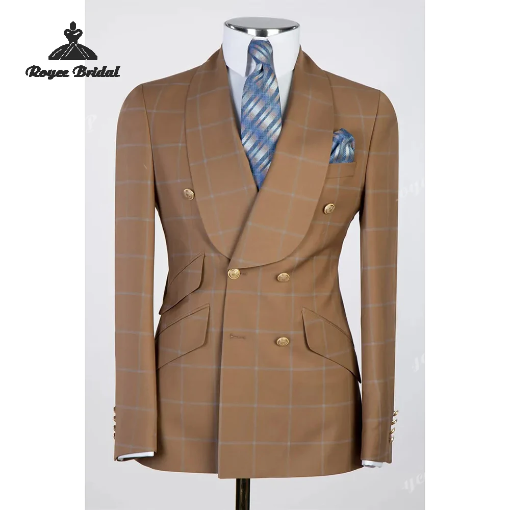 منقوشة قطعتين مزدوجة الصدر الرجال دعوى الزفاف 2026 شال طوق مساء رسمي بدلة عمل زي أوم خطاباتخطابهزوجات #1