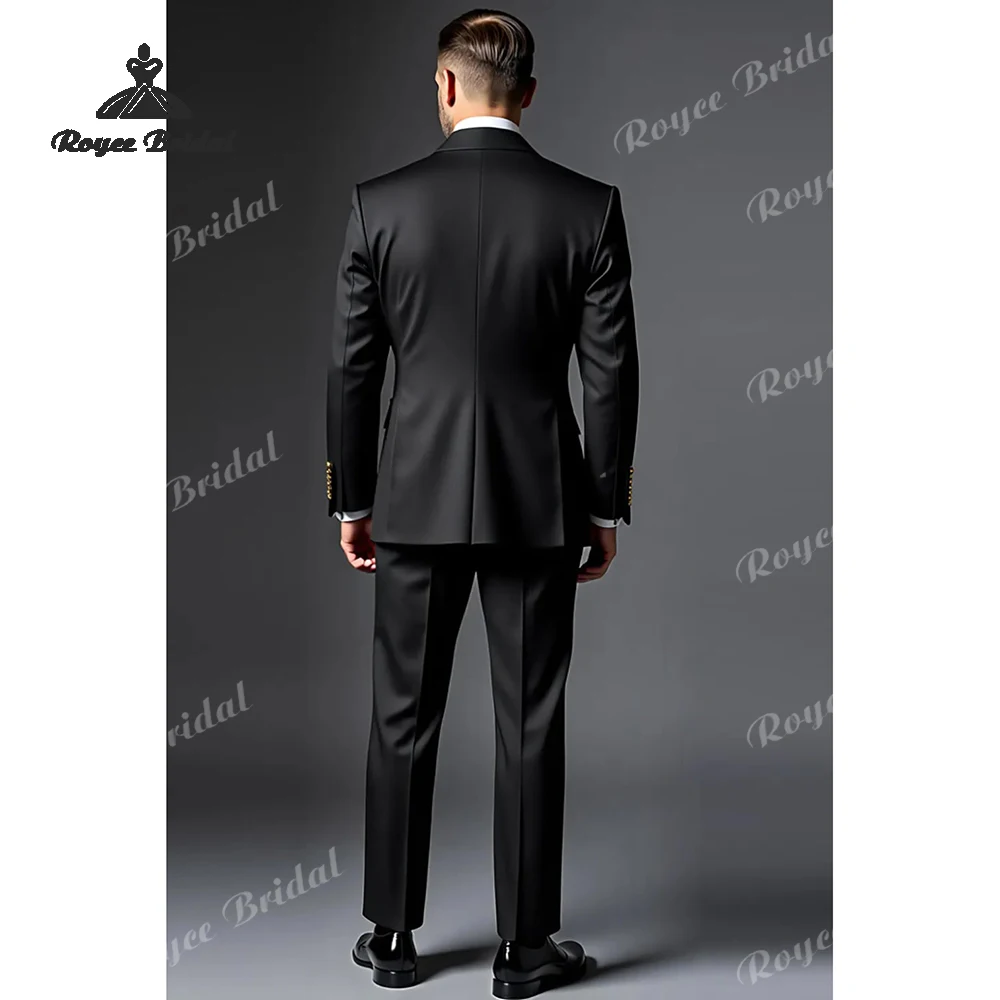 Traje estampado de dos piezas con una hilera de botones para hombre, traje de boda con solapa de pico, traje de fiesta de noche personalizado, trajes para hombre 2026