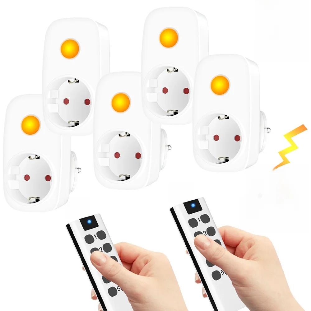 Inteligentne gniazdko 16A EU z francuską wtyczką, uniwersalny pilot zdalnego sterowania 433Mhz, programowalny przełącznik sterujący 220V LED, programowalne gniazdka elektryczne. — zdjęcie produktu 7