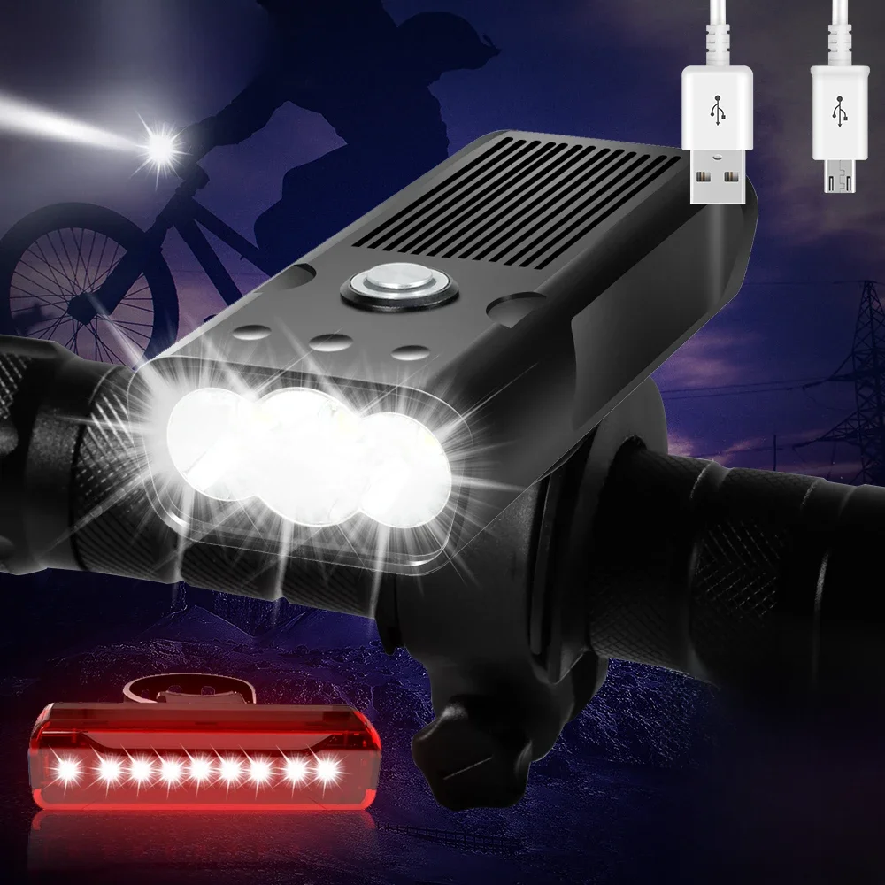 AliExpress TRLIFE 5200mAh Bicycle Light 3*L2/T6 USB Rechargeable Bike Lamp IPX5 Waterproof LED Headlight as