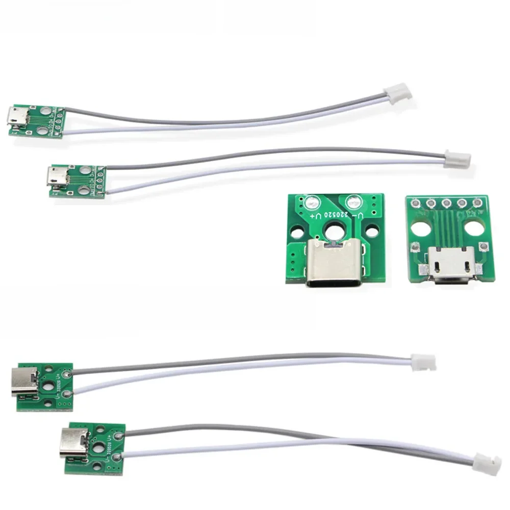 TYPE-C MICRO USB à DIP Adaptateur Femelle Connecteur B Type PCB Convertisseur Platine D'prototypage USB-01 Commutateur Conseil SMT Mère Siège Avec Fil
