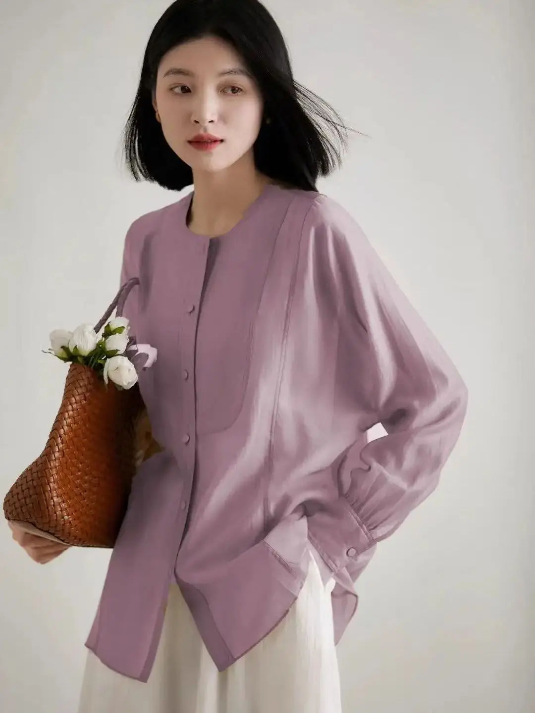 

Casual minimalist heavy-weight linen shirt