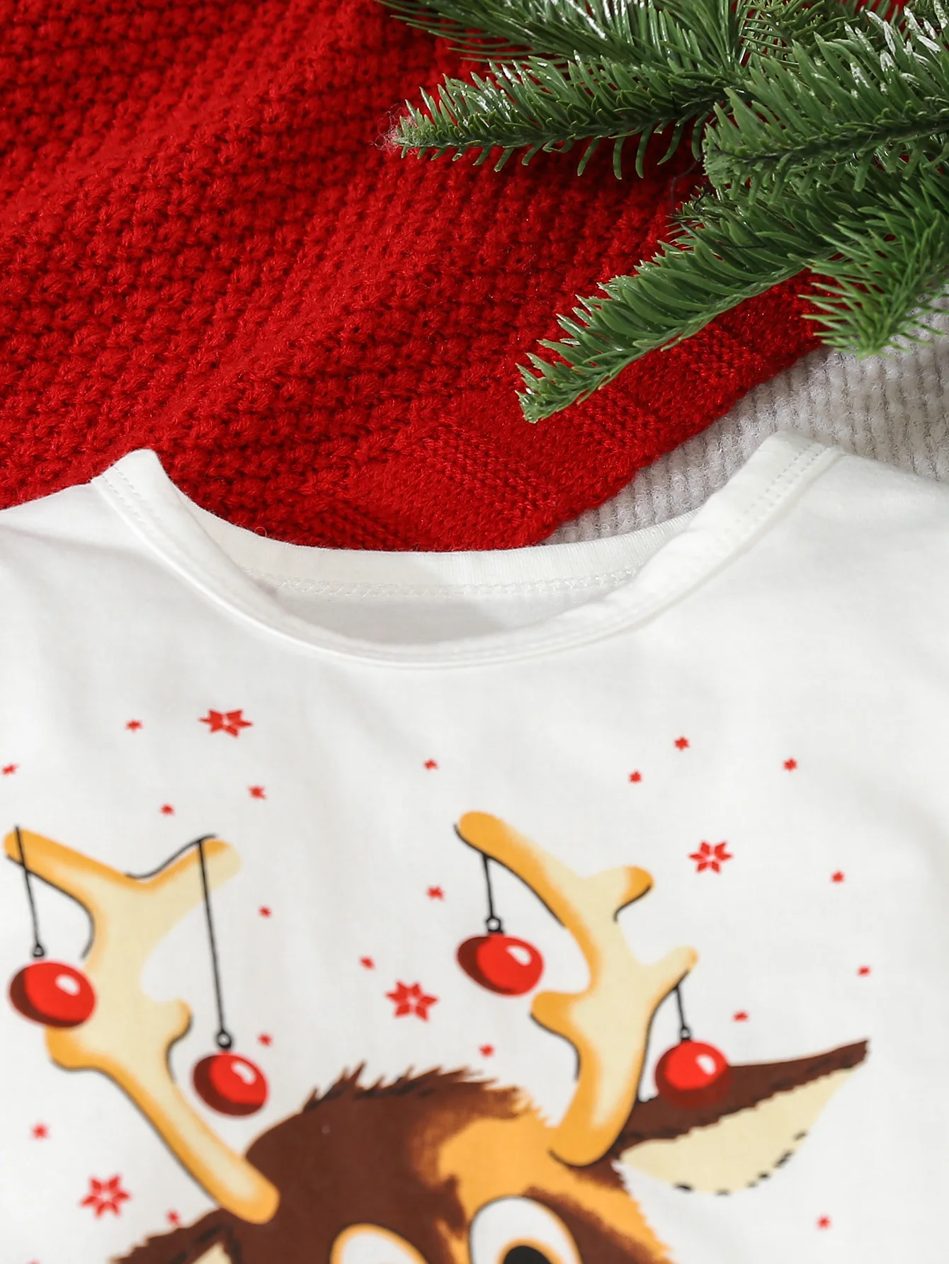 Christmas Newborn Baby Boys Girls Romper Cartoon Long Sleeve Jumpsuit Deer Printed Cotton Bodysuit Christmas Pajama Jumpsuit