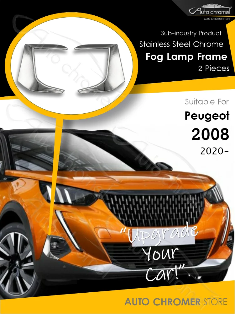 For Peugeot 2008 Fog Lamp Frame 2 Pieces Car Accessories Puretech BlueHDI 1.6 VTi Crossover Automotive External Parts