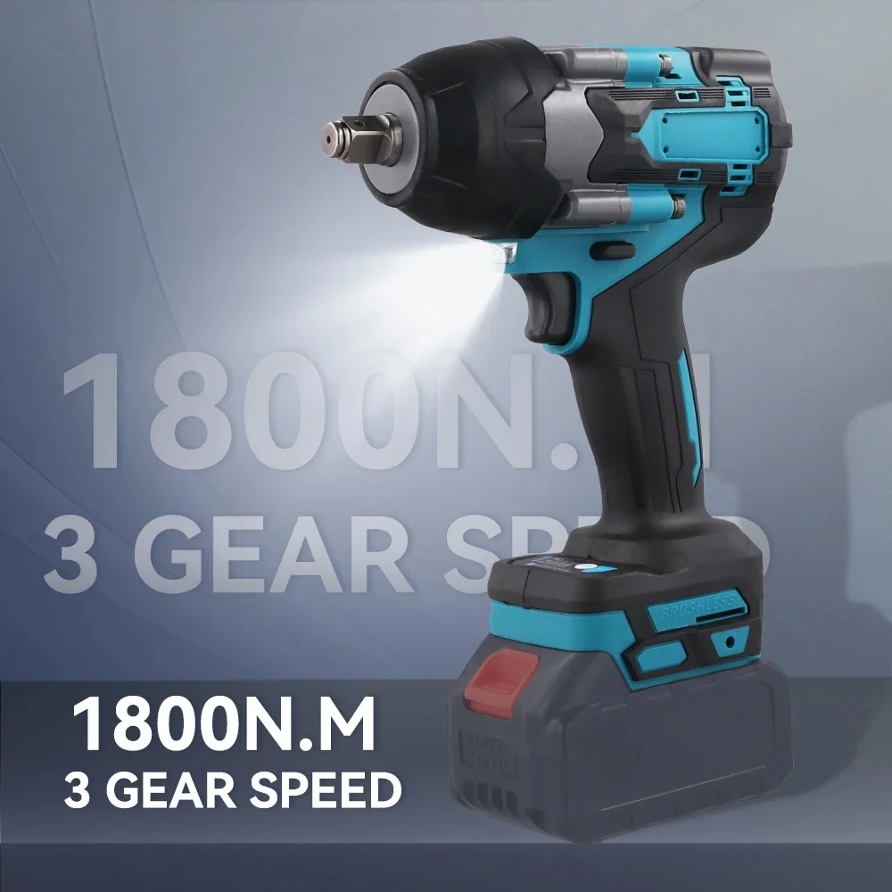 1800 Nm Schlagschrauber 1/2-Zoll Elektroschrauber 5-Gang Variabler Drehmoment für Makita-Akkus Professionelles Autoreparaturwerkzeug