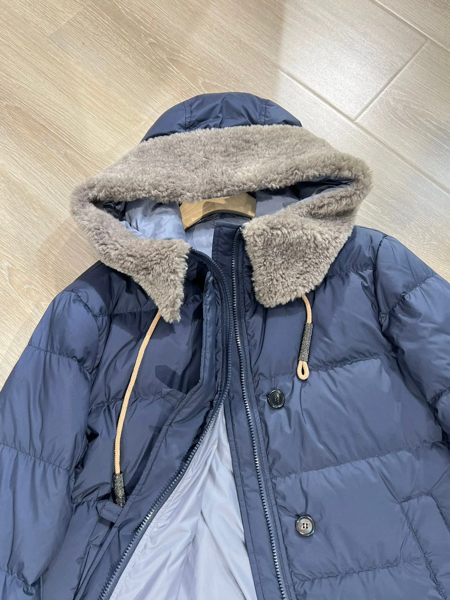 Casual high quality loose hooded down coat