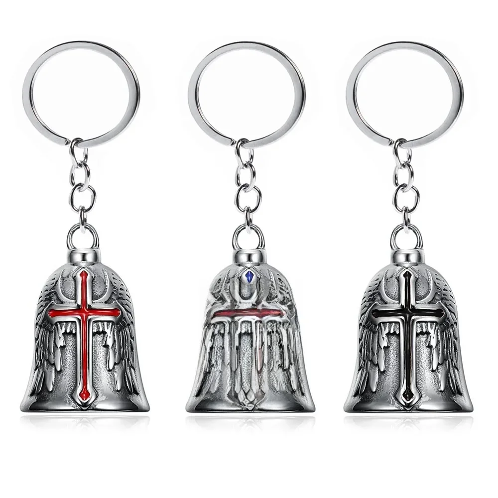 AliExpress Cross Angel Wings Motorcycle Bell Keychain Men's Cycling Exorcism Lucky Accessories