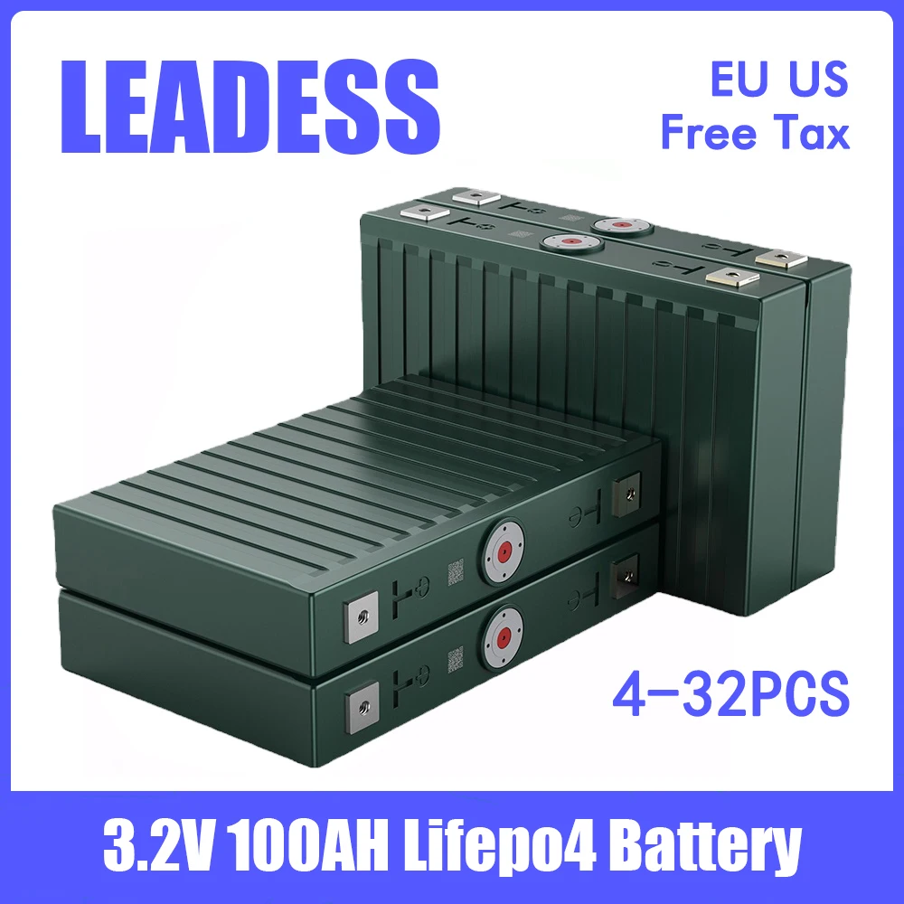 LEADESS 3.2V 100ah LiFepo4 lithium battery LFP Rechargeable battery for Solar Energy Storage Electric Vehicle RV Power Supply