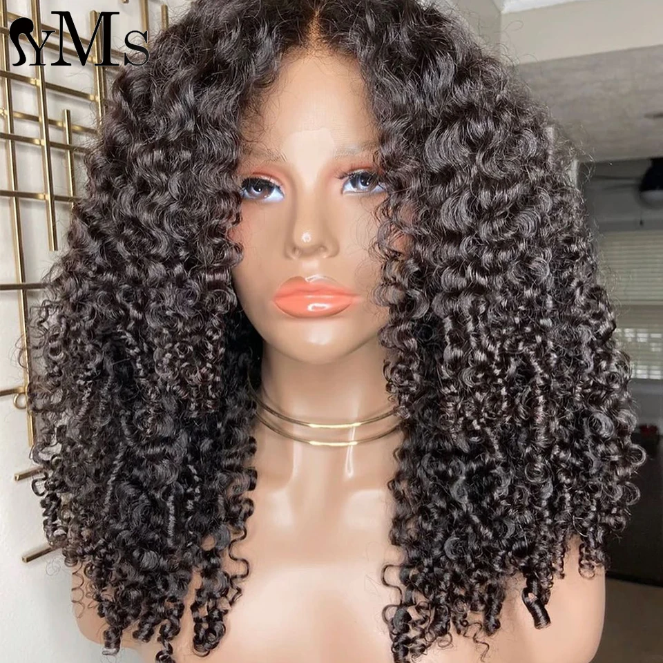 250% Burmese Bouncy Curly 13x4 Lace Frontal Human Hair Wigs YMS Virgin Burmese Curly 13x6 Lace Front Wig With Baby Hair Women