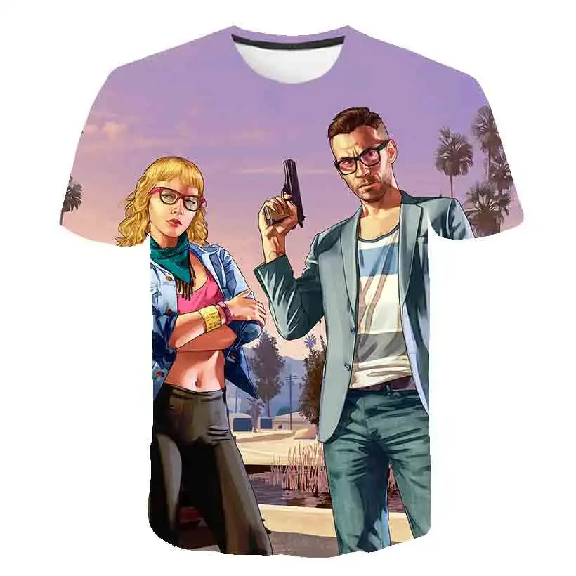 Grand Theft Auto Gta 5 T-Shirts Game 3d Printed Kids Clothes Child Boy Outdoor T-Shirts For Children Clotjing Boys Wear 2023