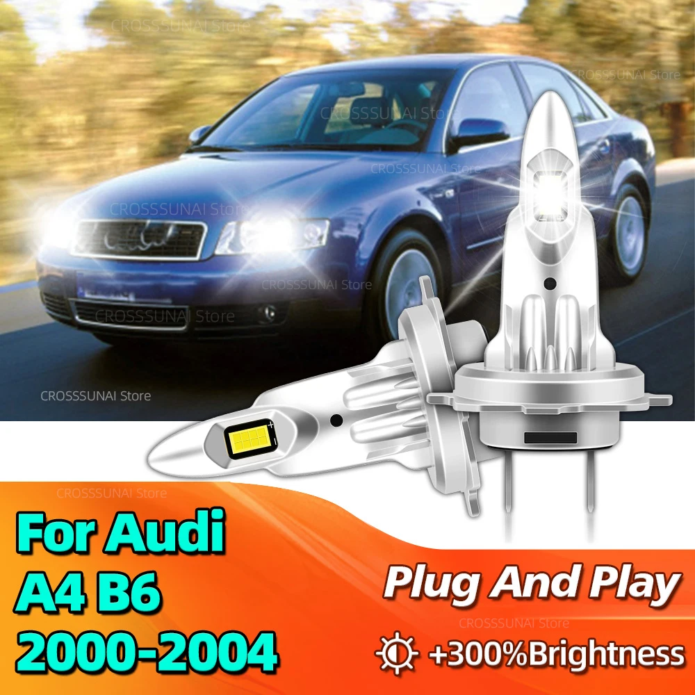 

6000K Car LED Headlight Bulb CSP Canbus 180W Light For Audi A4 B6 2000 2001 2002 2003 2004 Plug and Play Auto Lamp