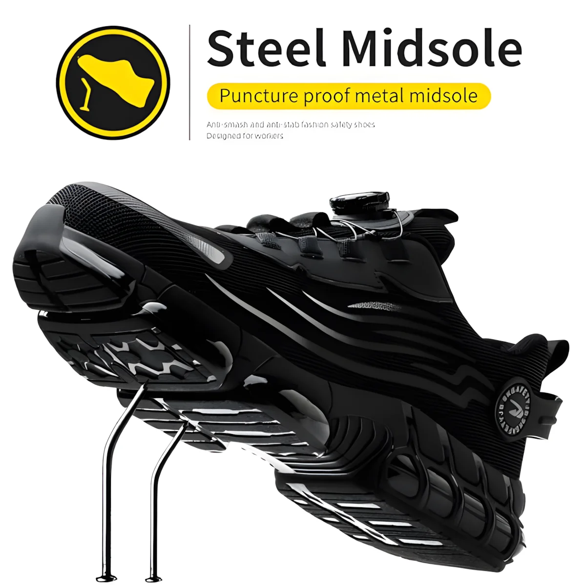 

Steel Toe Shoes for Men Women Safety Work Shoes Air Cushion Construction Industrial Shoes Safety Shoes Lightweight Steel Toe