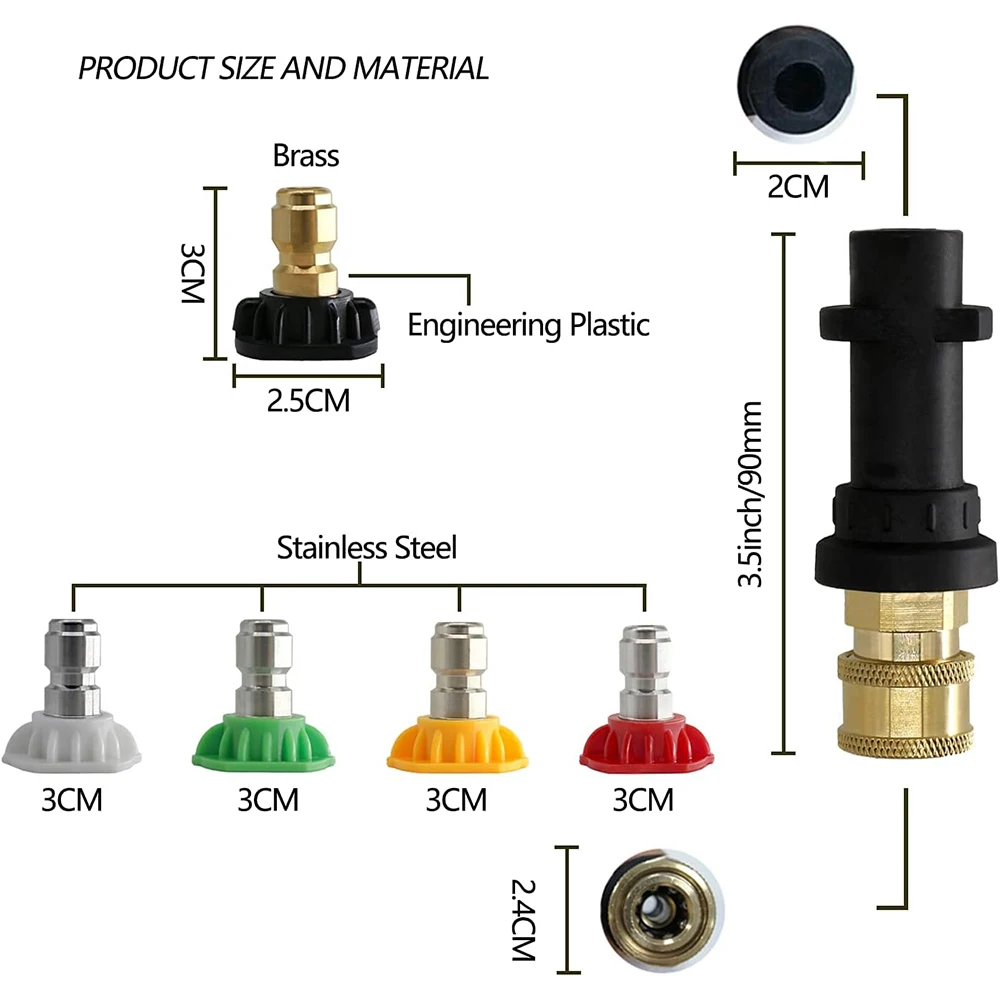 Connecteur de odorà eau de lavage de voiture à haute pression 1/4 Adaptateur de laveuse à connexion rapide pour livres K2-K7 Karcher Accessoires de