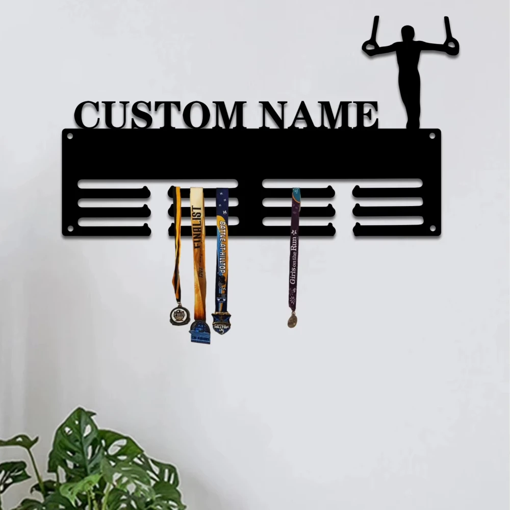 1pc football gymnastics Medal hooks Customized Name Iron Wall Signs Iron Wall Plaque For Kids Rooms Diy Home Decoration