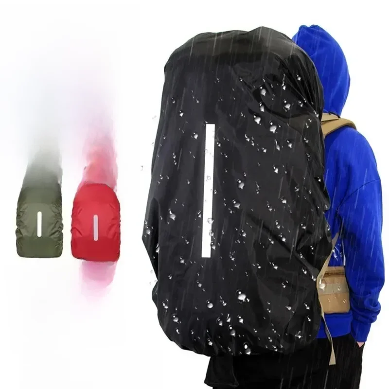 AliExpress NONE New Reflective Waterproof Backpack Rain Cover 20L-100L Outdoor Night Cycling Safety Light Raincover Case Bag Camping Hiking