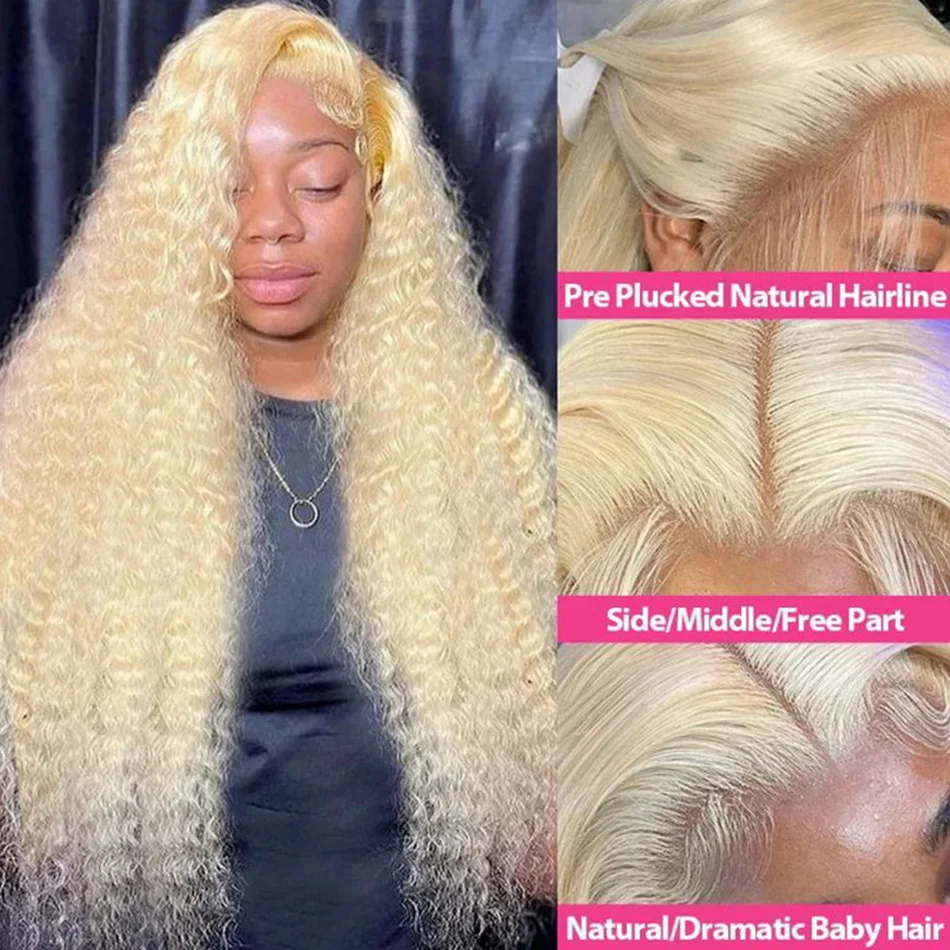 13x6 Hd الدانتيل شعر مستعار أمامي مجعد شقراء 613 13x4 الدانتيل الجبهة الباروكات 30 بوصة الملونة الشعر البشري النساء اختيار عالية الكثافة البرازيلي