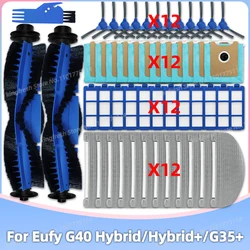 Kompatybilne z częściami zamianymi i akcesoriami do Eufy Clean G40 Hybrid / Hybrid+ / G35+ Rolka Szczotka boczna Filtr Hepa Ściereczka do mopowania Torba na kurz