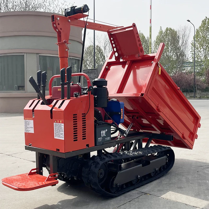 Crawler Dumper 750KG Hydraulic Tracked Dump Truck CE EPA Rubber Track Transporter Farm Garden Construction