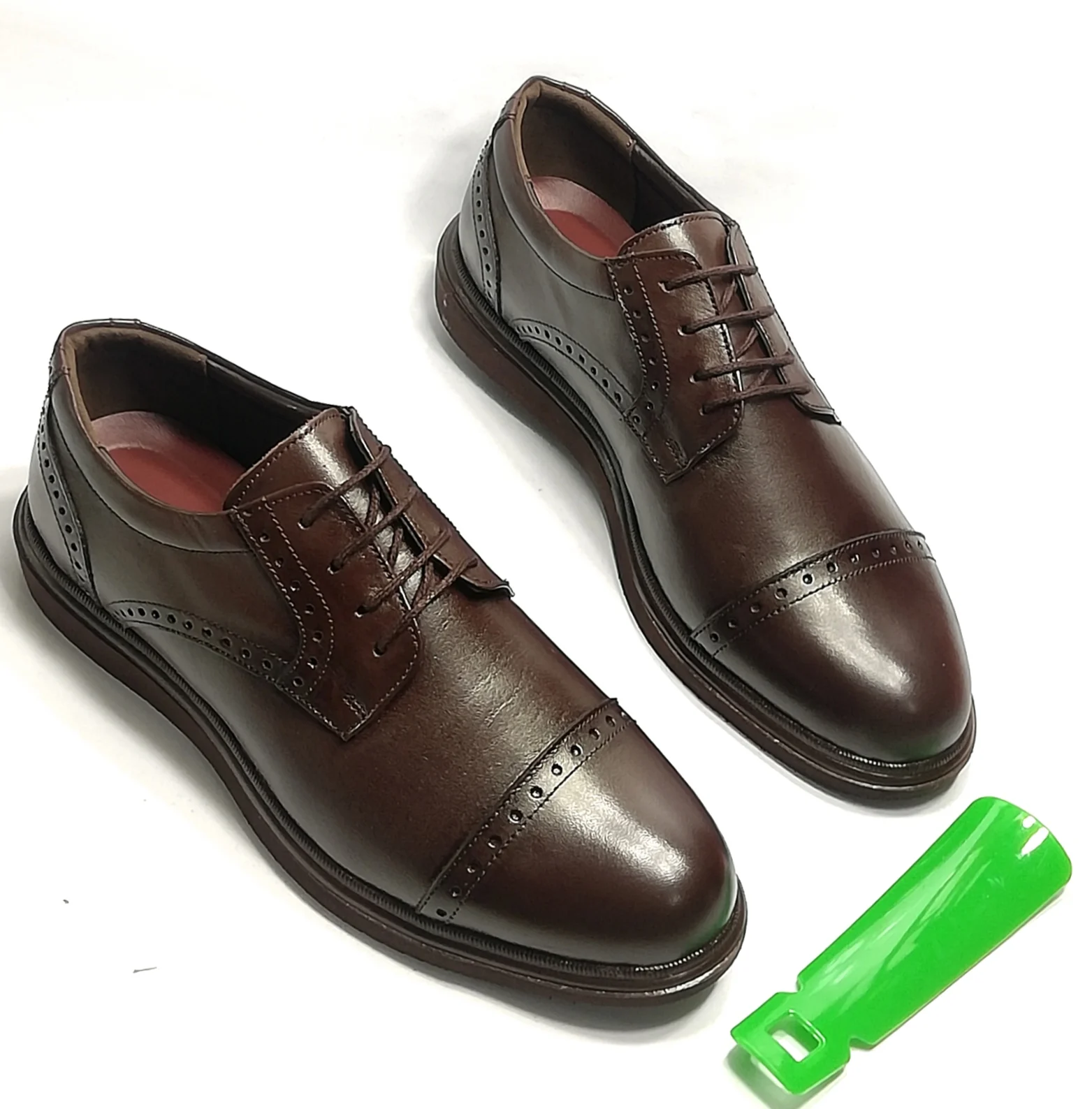 MEN'S COFFEE 100% GENUINE LEATHER CLASSIC OFFICE AND DRESS SHOES EXCELLENT WORKMANSHIP LIGHT SOLE COMFORTABLE HAND MADE LUXURY