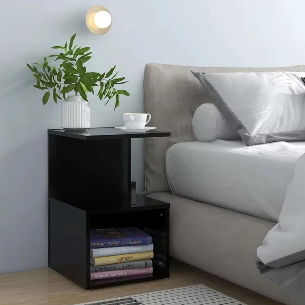 35cm Small Nightstand Bedside Coffee Sofa Tea Table For Bedroom Simple Plywood 3 Layers Black Storage Cabinet Furniture