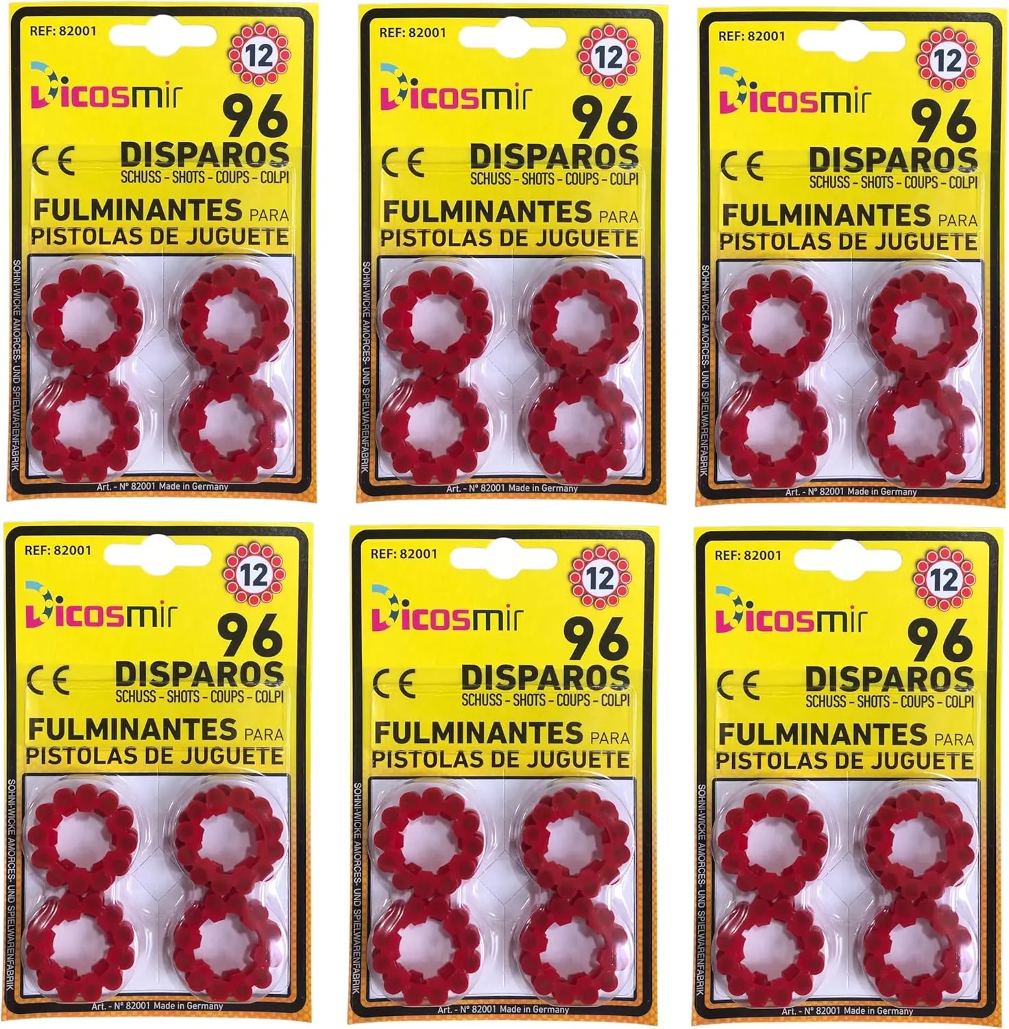 Confezione Super Disc di marchita 576, in 12 anelli colpi, per pistole e fucile giocattolo. (48 anelli di 12 -576 colpi-)