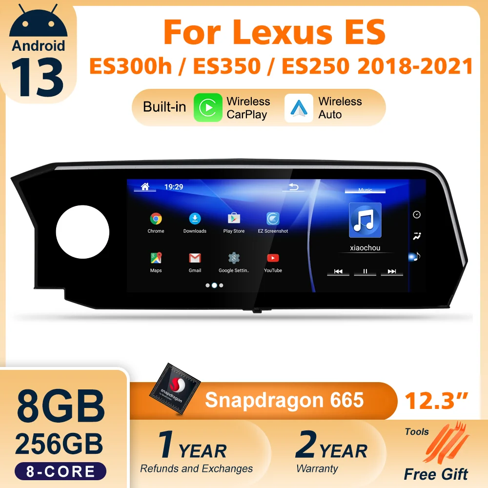 

Android 13 Carplay Screen For Lexus ES ES200 ES250 ES350 ES300h 2018-2021 8 Core Multimedia Player Car Monitor Video Navigation