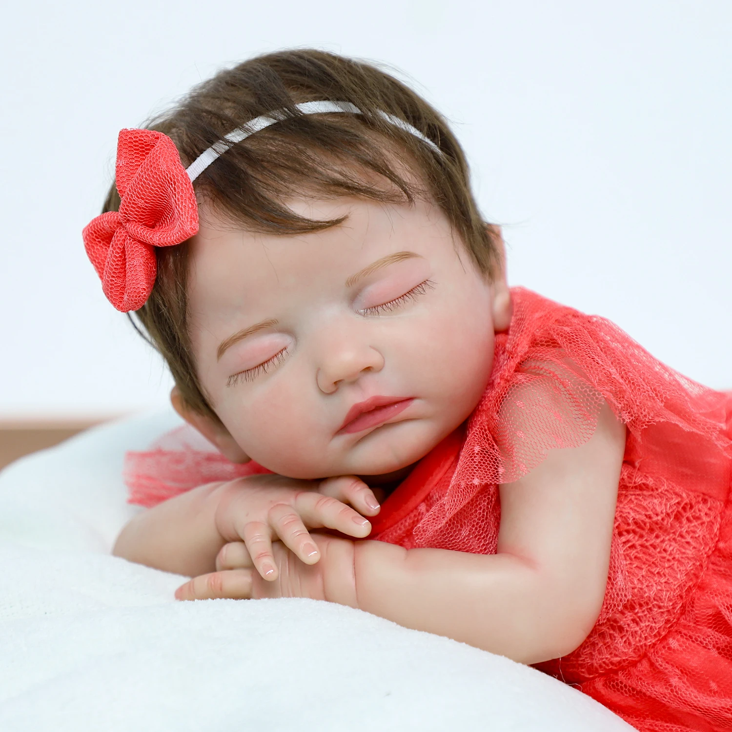 

20 Inch Realistic Reborn Baby Girl Doll with Soft Cloth Body and Vinyl Limbs Sleeping Newborn Gift for Kids