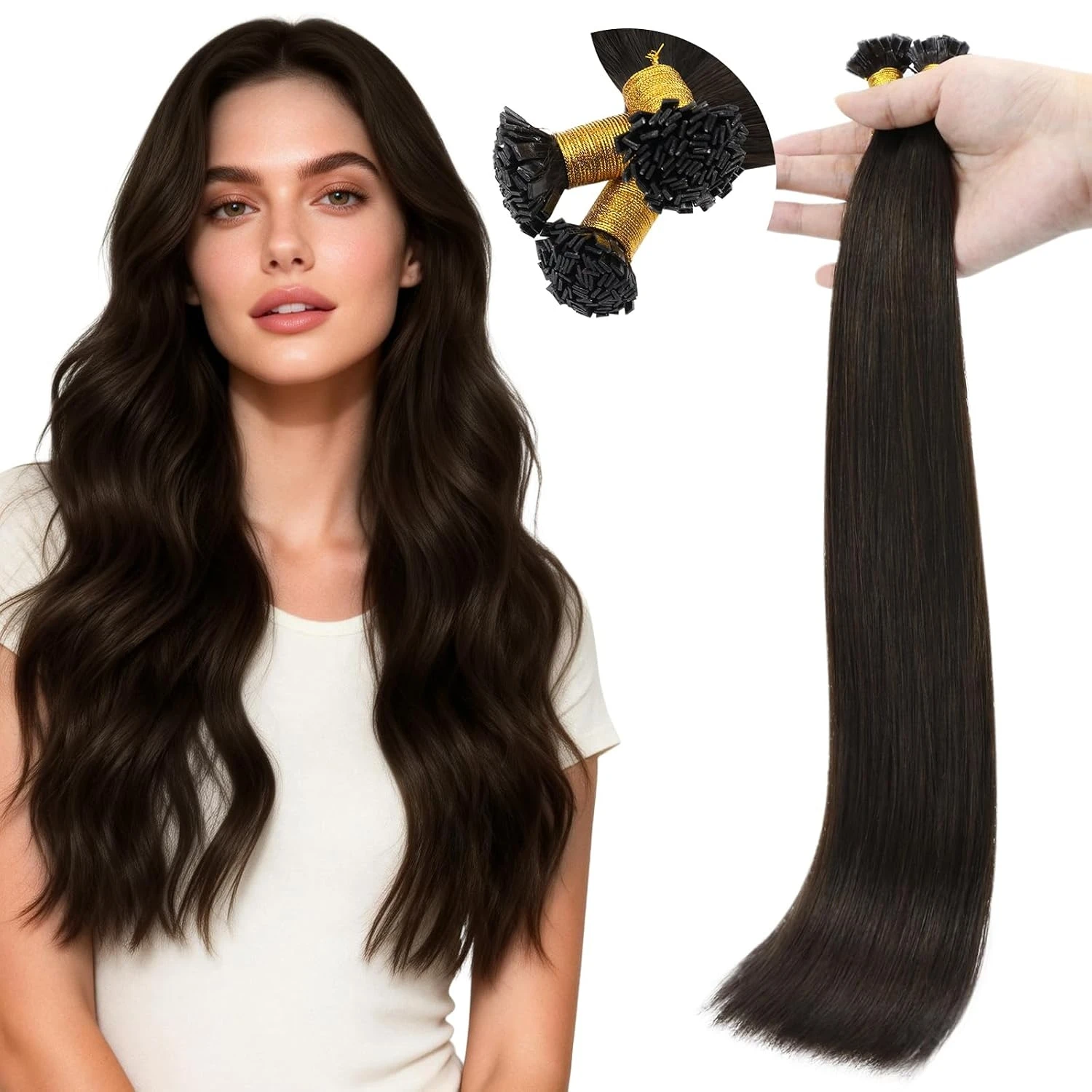[New] Ugeat MINI U-Tip Hair Extensions Remy Pre Bonded Extensions 100% Human Hair Straight Fusion Hair