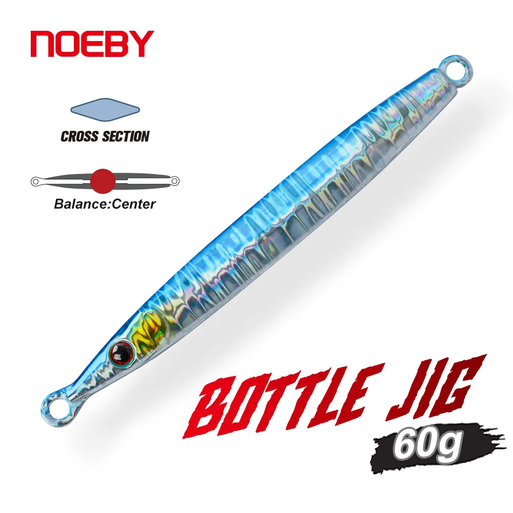 

Noeby Metal Jig Fishing Lure 60g Slow Jigging Bottle Jigs Shore Casting Artificial Hard Bait Saltwater Boat Fishing Lures