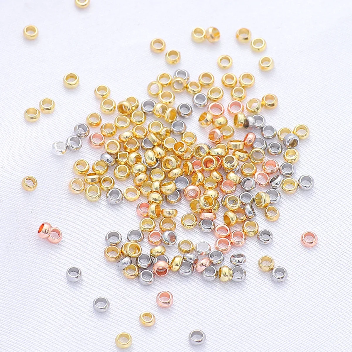 100pcs 2.0/2.5mm 14K/18K/pozłacane mosiężne korki dystansowe szydełkowane koraliki do komponenty do biżuterii DIY akcesoria — zdjęcie 2