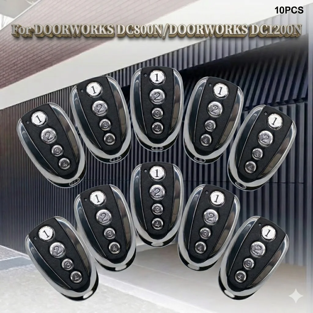 

10pcs Garage Door Opener Handheld Transmitter Rolling Code Command Transmitter 433.92MHz For DOORWORKSDC8OON/DOORWORKS DC12OON