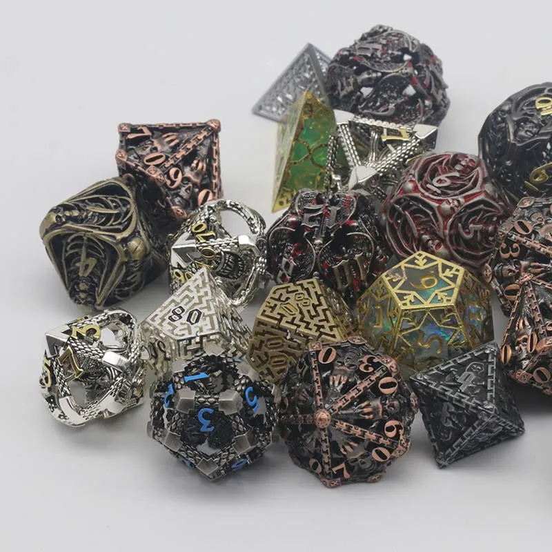 1PC Random Color Metal Dice D4 D6 D8 D10 D% D12 D20 Polyhedral Dice for Dungeon and Dragon Role-Play Board Games