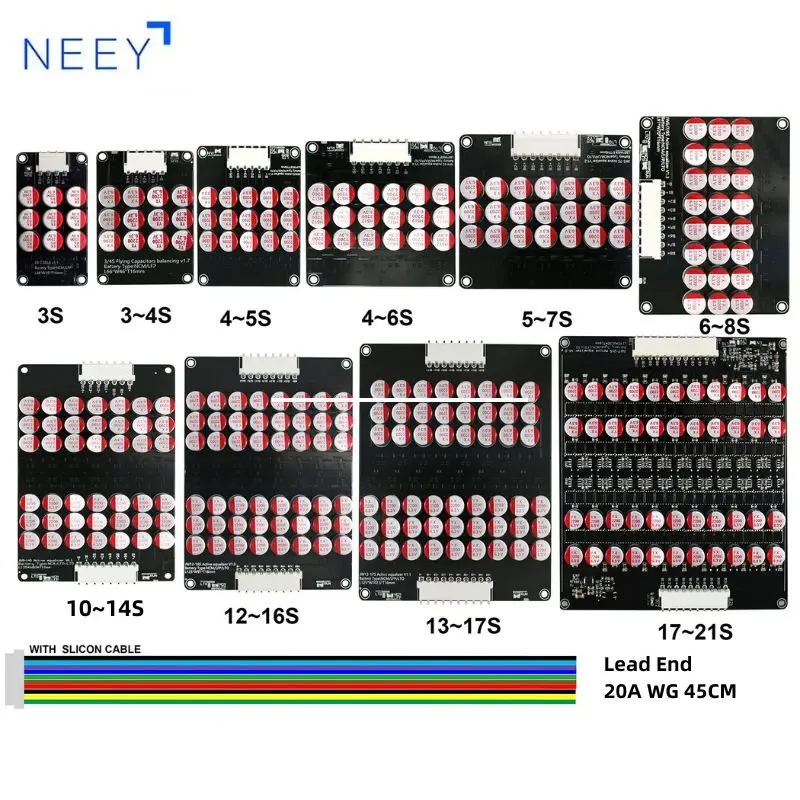 Active Balancer 5A Capacitor Battery Equalizer 3S-21S for LiFePO4 Li-ion LTO Smart Capacitor Energy Transfer Balancing Module