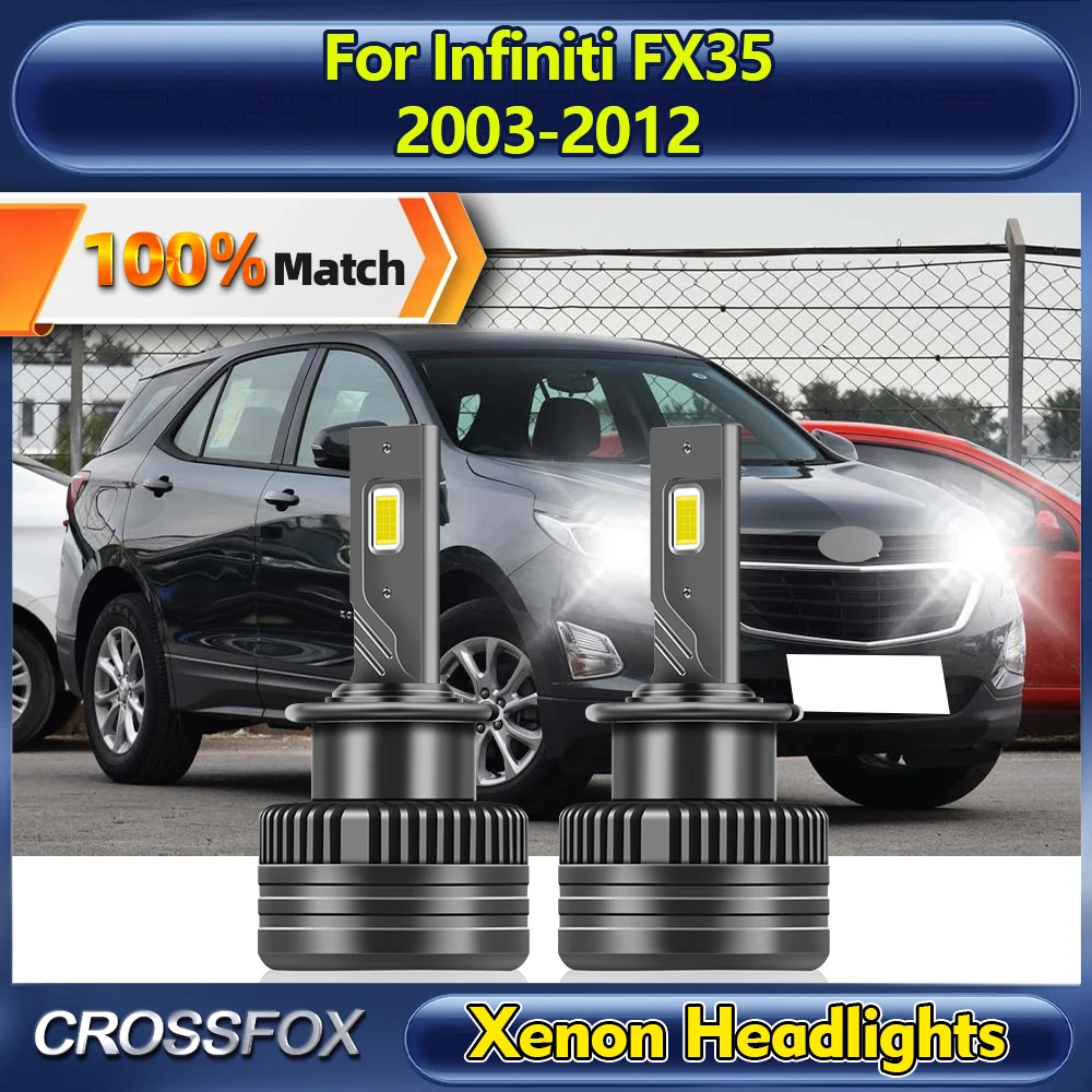 LED Car Headlight Canbus 25000LM Auto Headlamps 12V HID Xenon Light 6000K For Infiniti FX35 2003-2007 2008 2009 2010 2011 2012