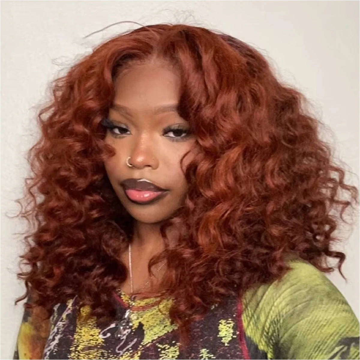 

14 Inch Reddish Brown Curly Bob Wigs Human Hair 250 Density Red Bob Wig T Part Lace Water Wave Curly Wig Pre Plucked For Women