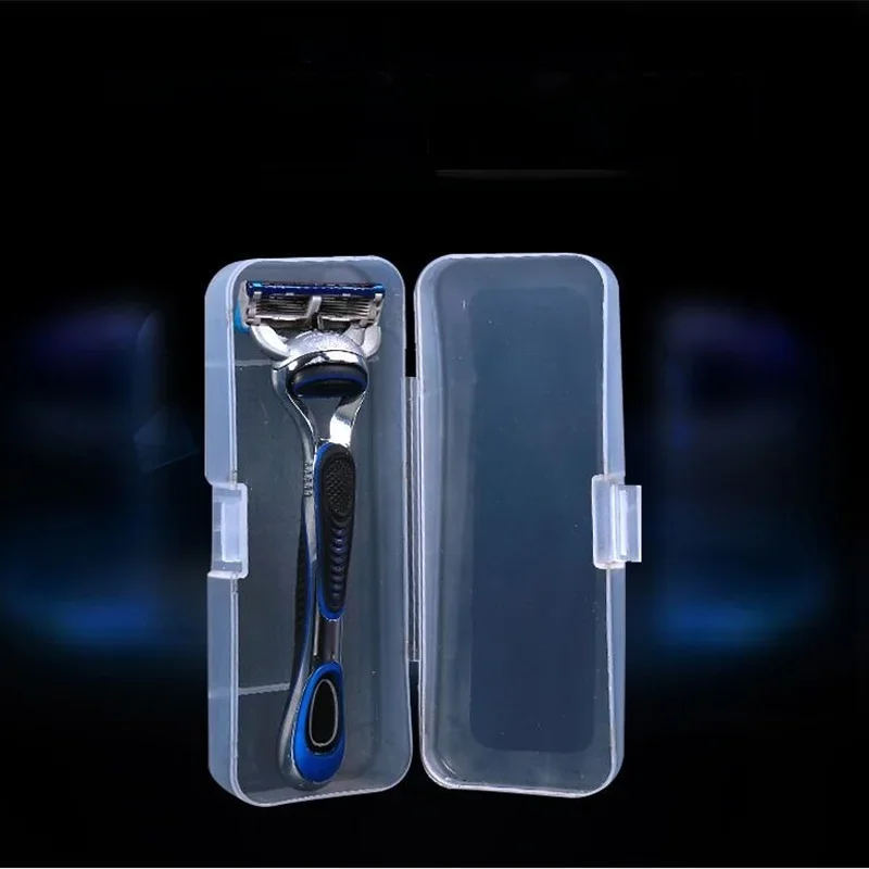 Boîte de rangement pour rasoir, support de lames de rasoir en plastique Transparent, étui de rasoir de voyage Portable, conteneurs de boîte de rasage de haute qualité