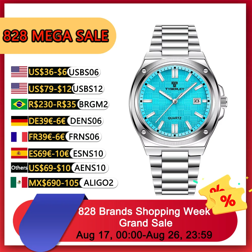 2026 neuestes Design 39 mm Herrenmode Quarzuhr hochfestes Glas Herren Business-Uhren Edelstahl Kalender leuchtend