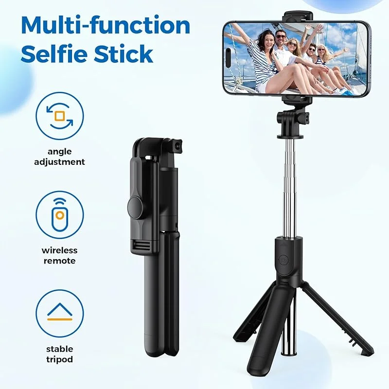 360° Rotate 3 in 1 Bluetooth Selfie Stick Monopod Tripod Remote Control Detachable Shutter Extendable Handheld Holder