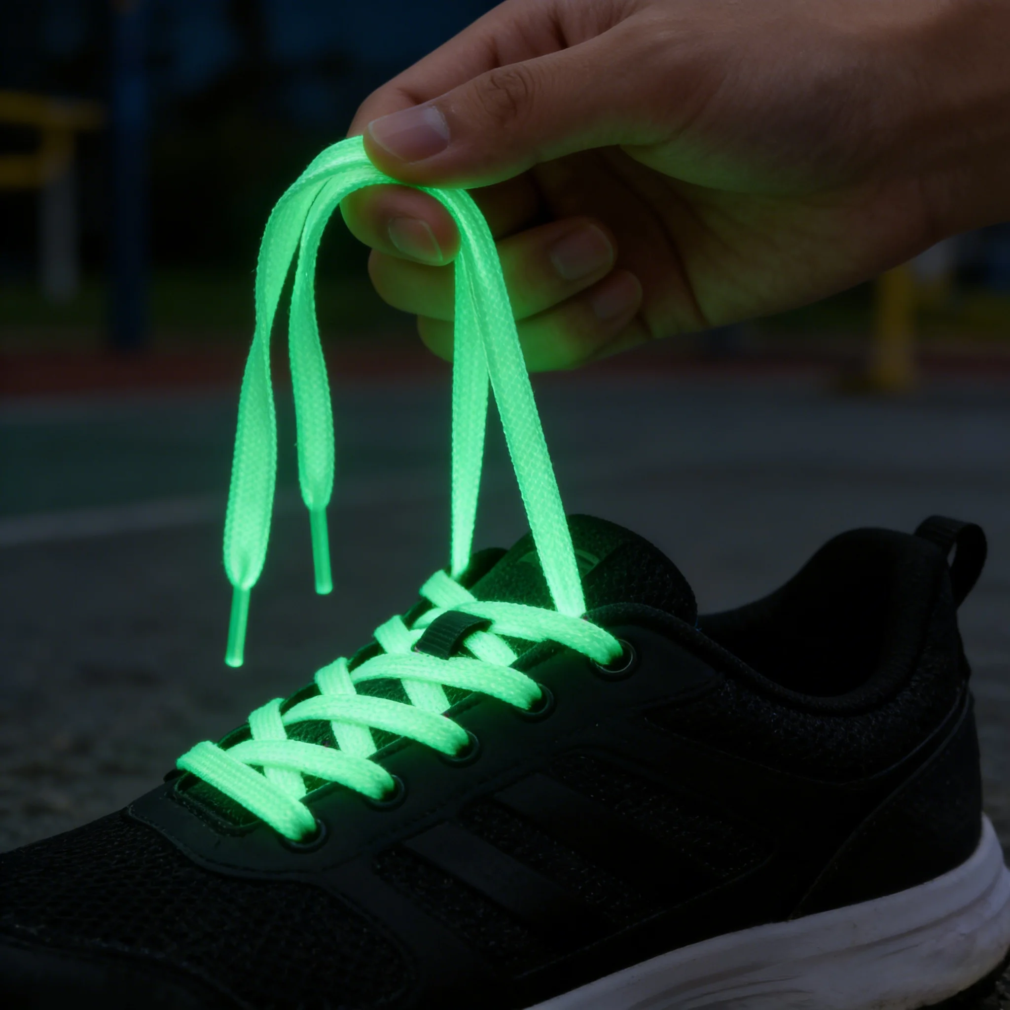 Glow in the Dark Green Shoelaces: Long-Lasting Luminous Nove