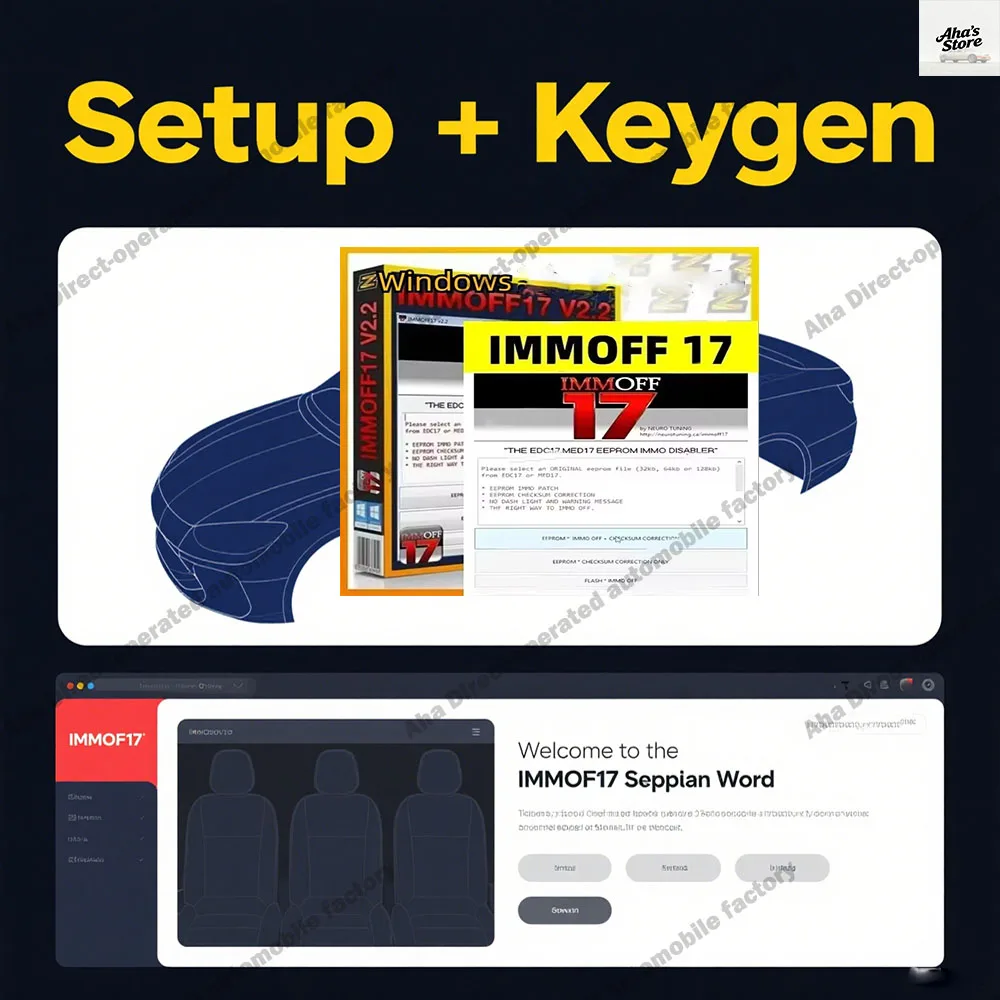 

New IMMOFF17 obd2 scanner Software EDC17 with keygen Immo Off Ecu Program NEUROTUNING Immoff17 Disabler and install video guide