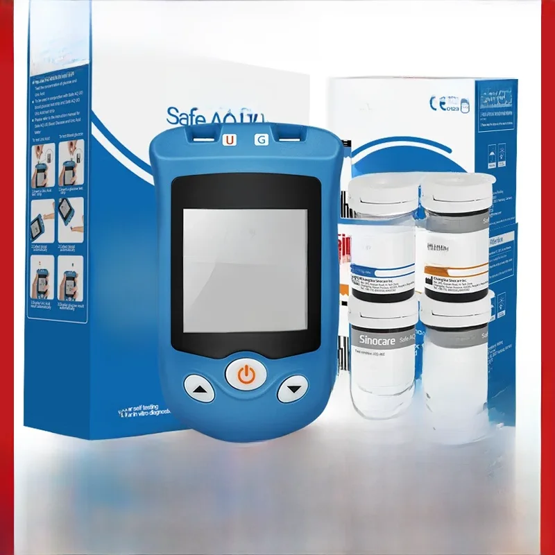 Sinocare Safe AQ UG Bloedglucose- & urinezuurmeter of glucose-/urinezurenstrips voor diabetici, jicht, glucosemeter, multipack - afbeelding 2