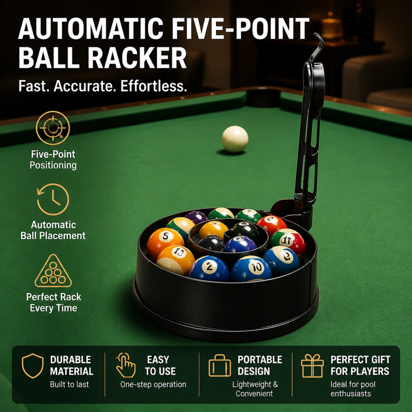 

Precision ABS Pool Ball Rack Billiards Practice Equipment Training Accessory for Home Club Use Cue Consistency