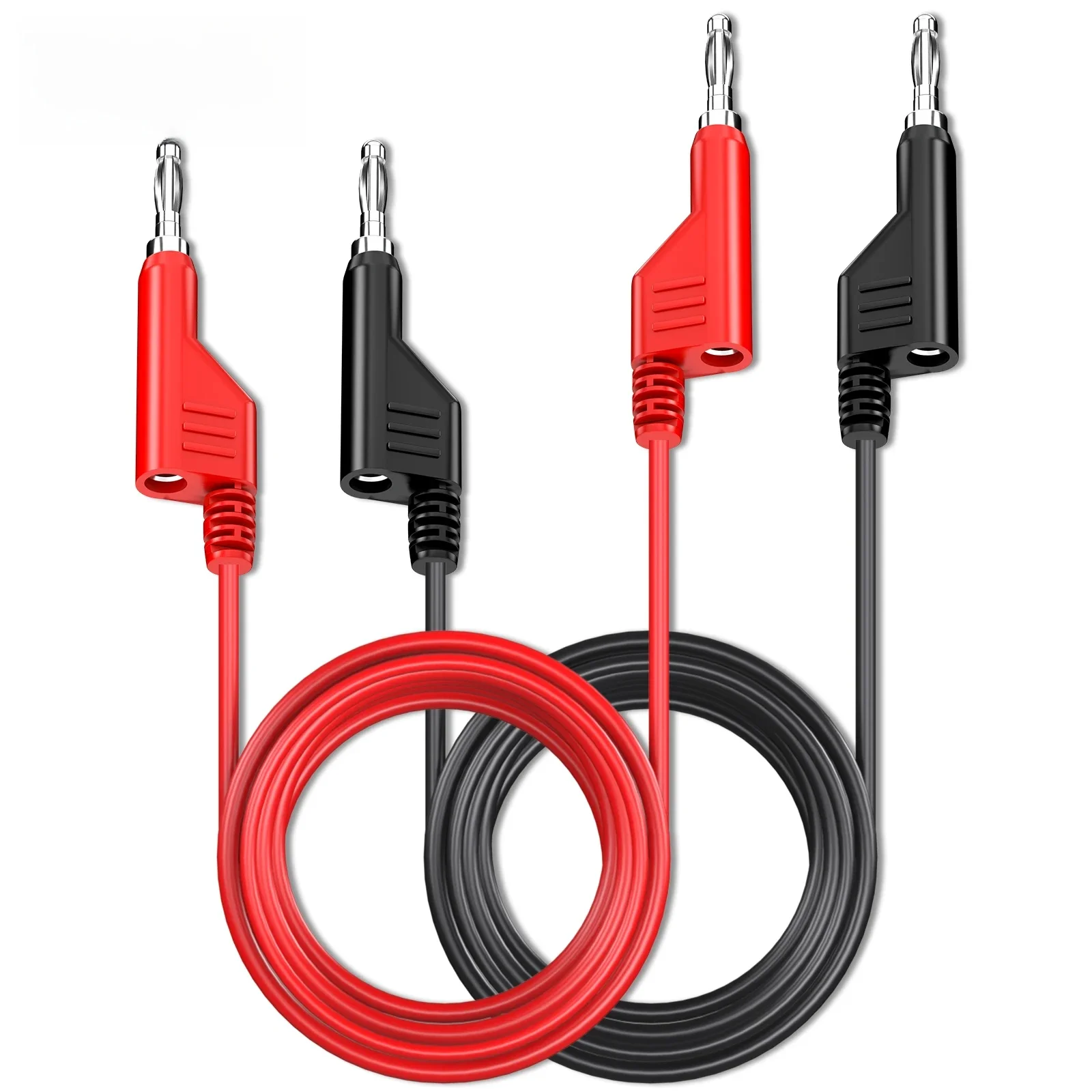 Cleqee P1036 2 STKS Dual 4mm Stapelbare Banaanstekker Multimeter Meetsnoeren 1 m/2 m/3 m Elektrische Testkabels Rood/Zwart 1000 V 15A - afbeelding 2
